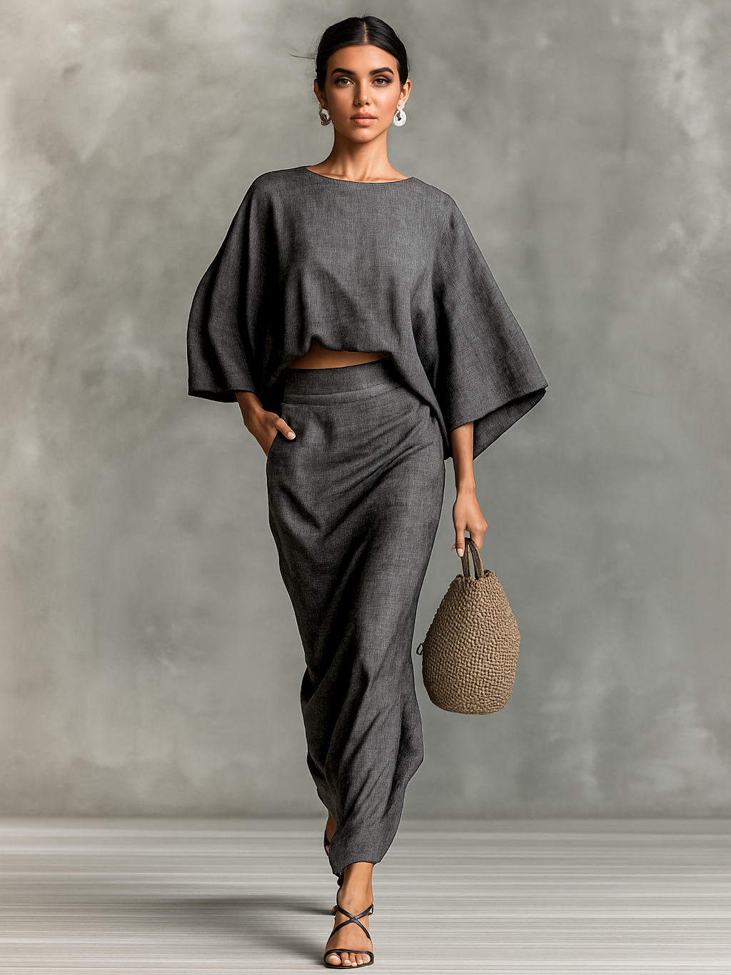 Le Soleil — Cotton-Linen Batwing Set