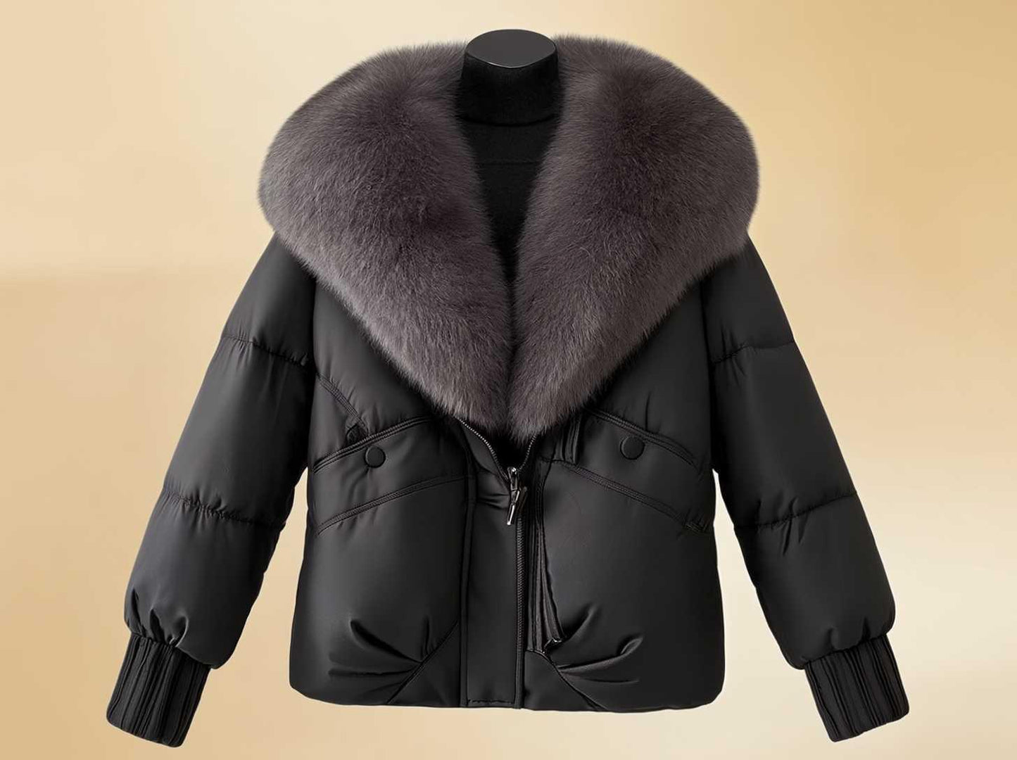 La Avalanche — Oversized Faux-Fur Collar Puffer Jacket