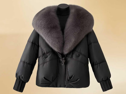La Avalanche — Oversized Faux-Fur Collar Puffer Jacket