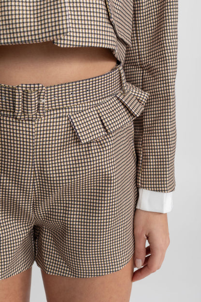 La Vérane — Heritage Check Tailored Short Set