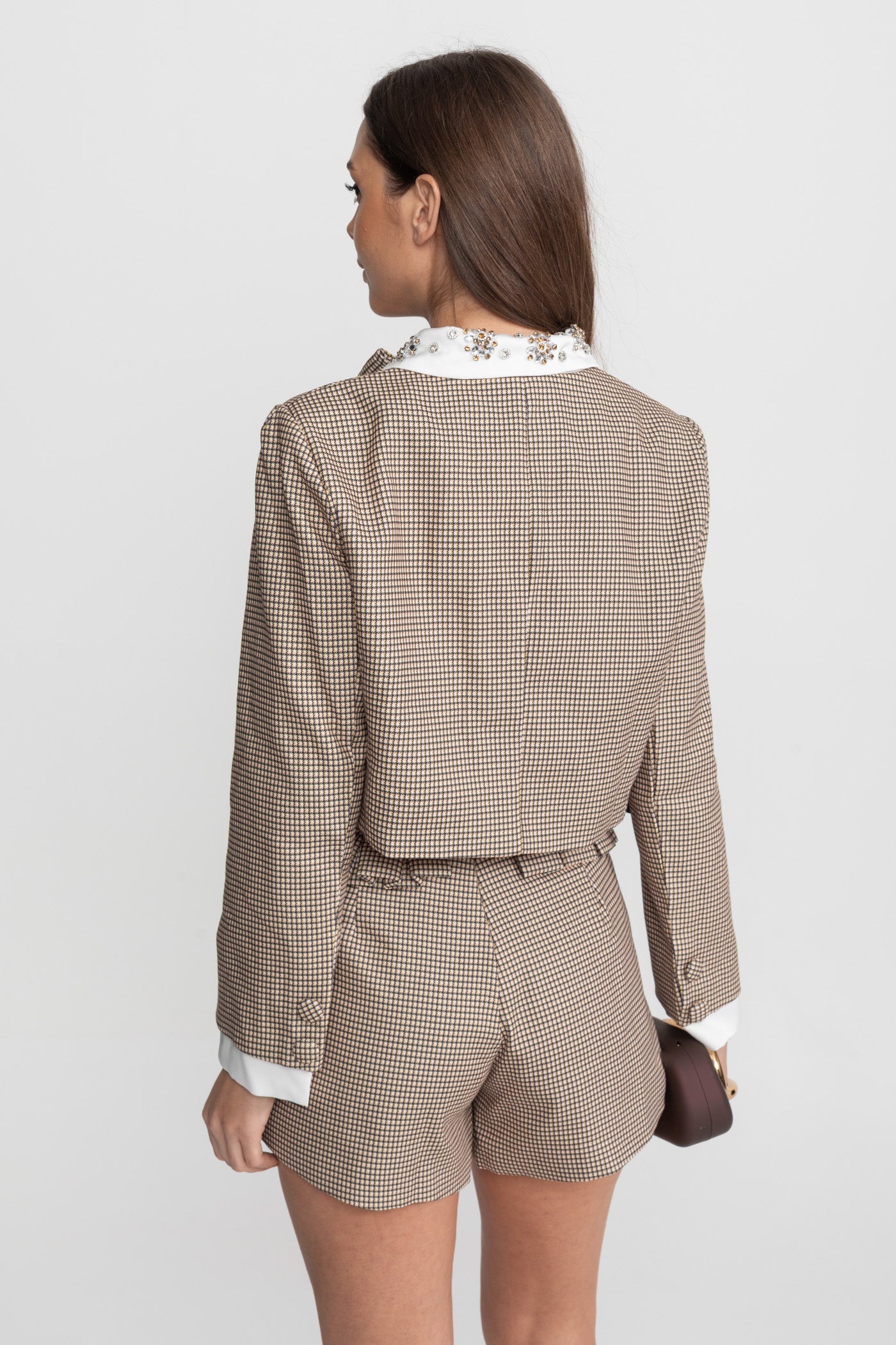 La Vérane — Heritage Check Tailored Short Set