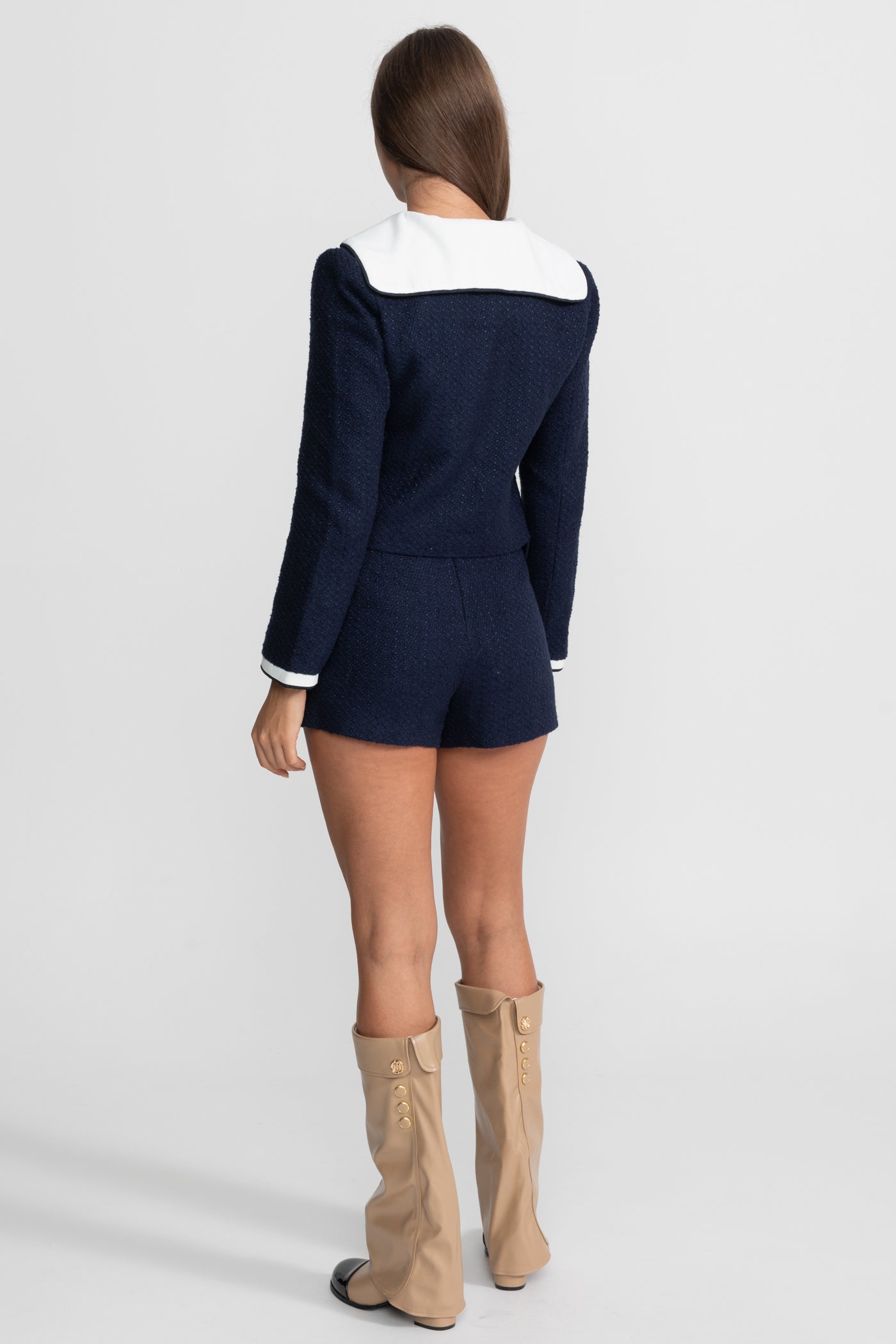 La Marine — Tailored Tweed Mini Set in Navy