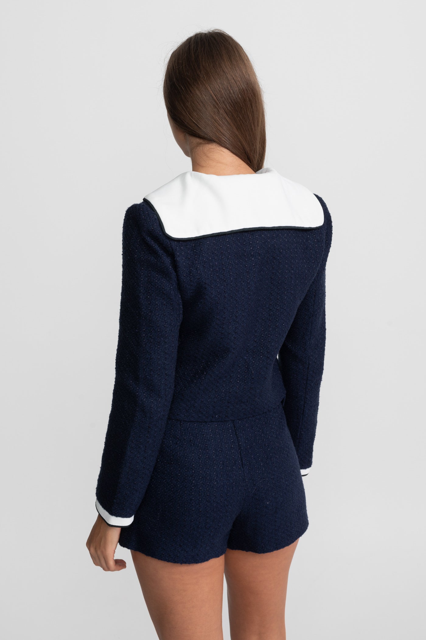 La Marine — Tailored Tweed Mini Set in Navy