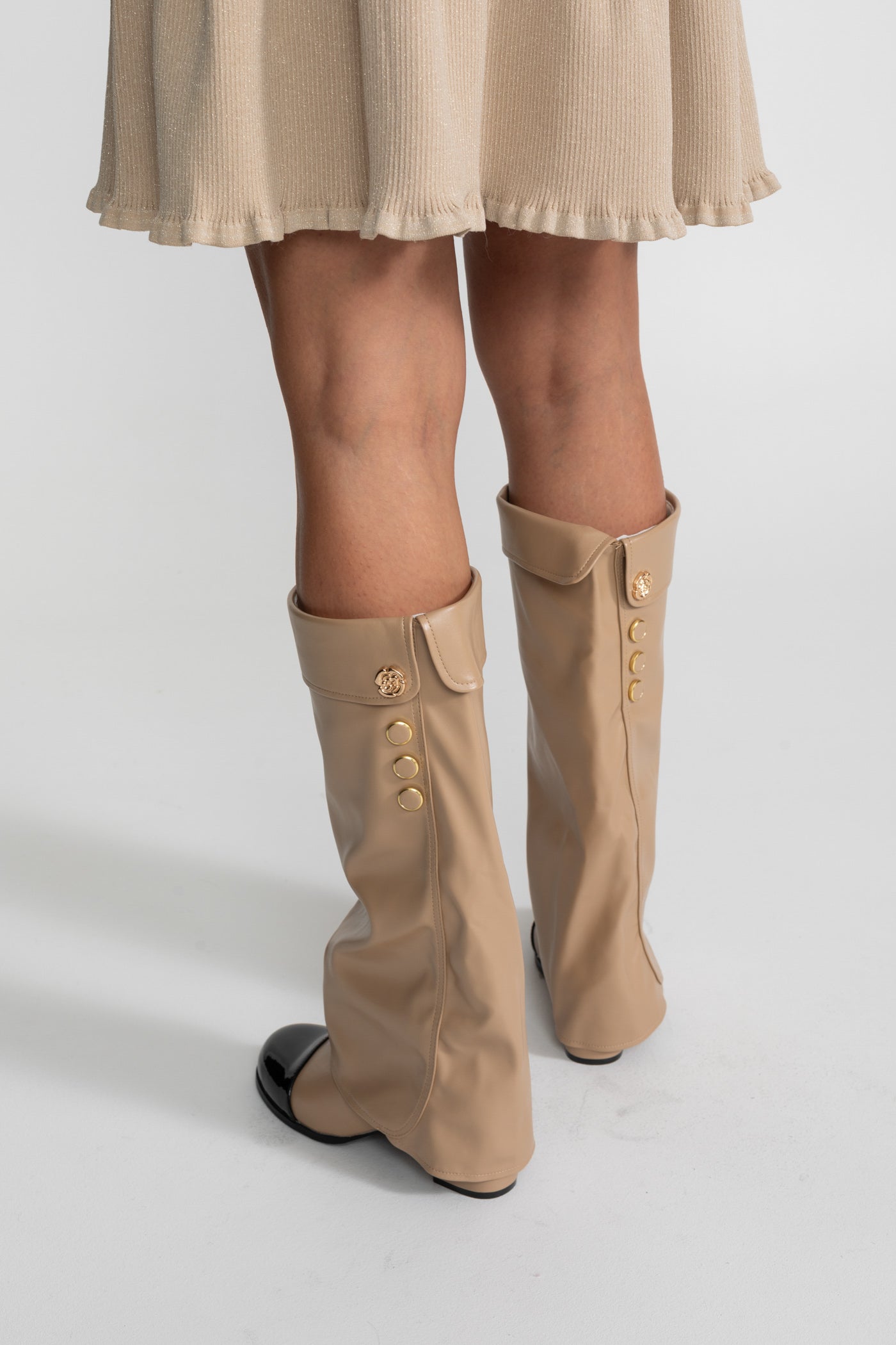 Les Bottes Contrastées — Folded Knee-High Boots