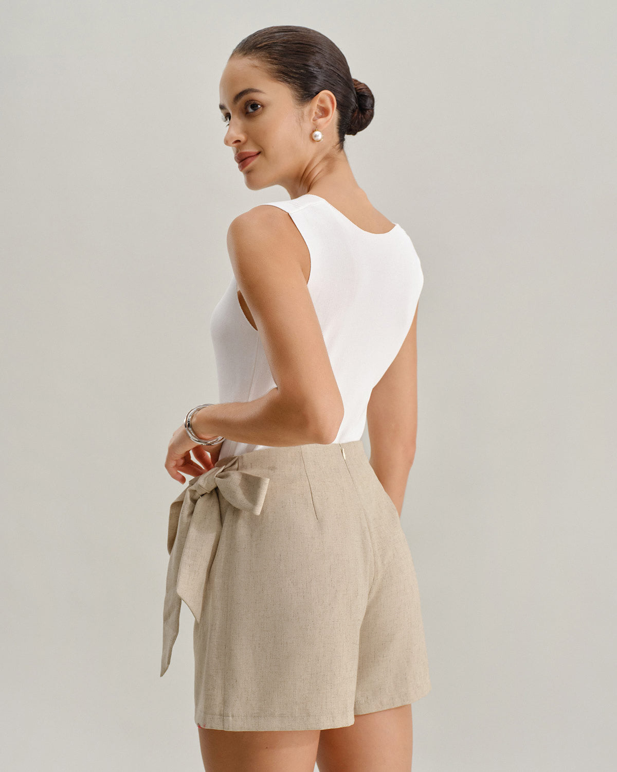 La Solenne — Textured wrap mini skirt