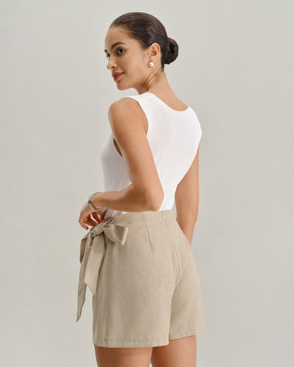 La Solenne — Textured wrap mini skirt